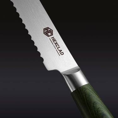 Damascus Steel Serrated Bread Knife, 8