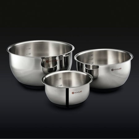 Stainless Mixing Bowl Set with Vacuum Seal Lids, 6pc
