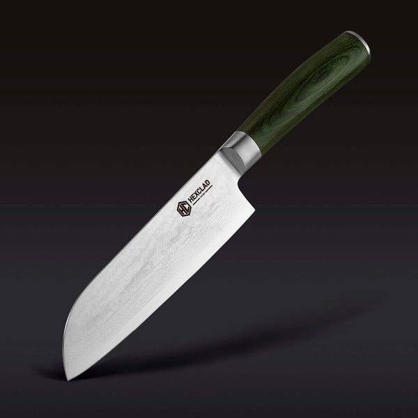 HexClad 4 Piece Knife Set Japanese Damascus Stainless Steel Full Tang, Green