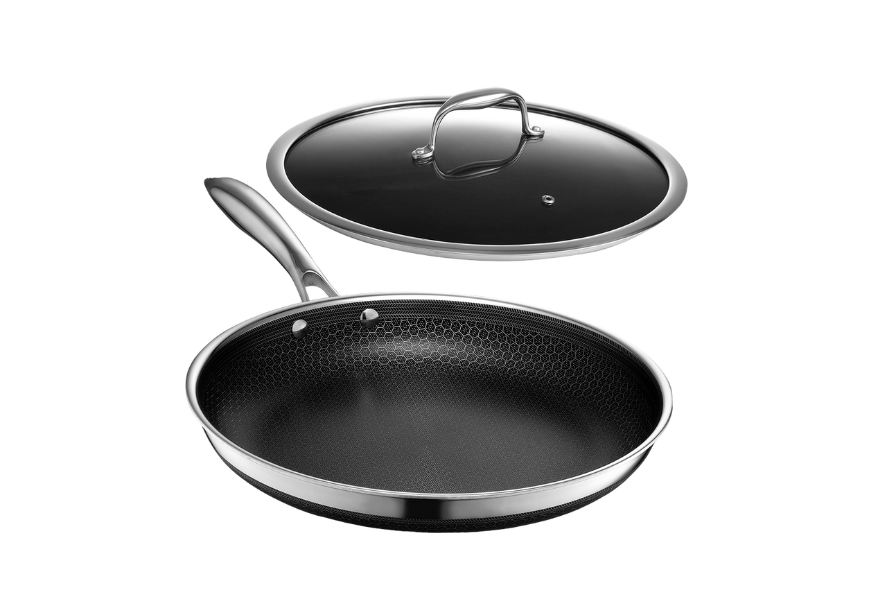 Hybrid Fry Pan with Lid, 12"