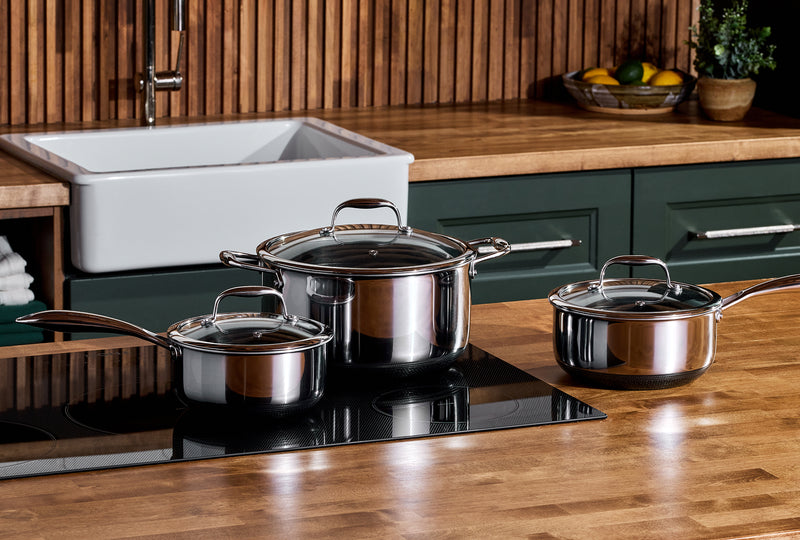 Hybrid pot set with lids