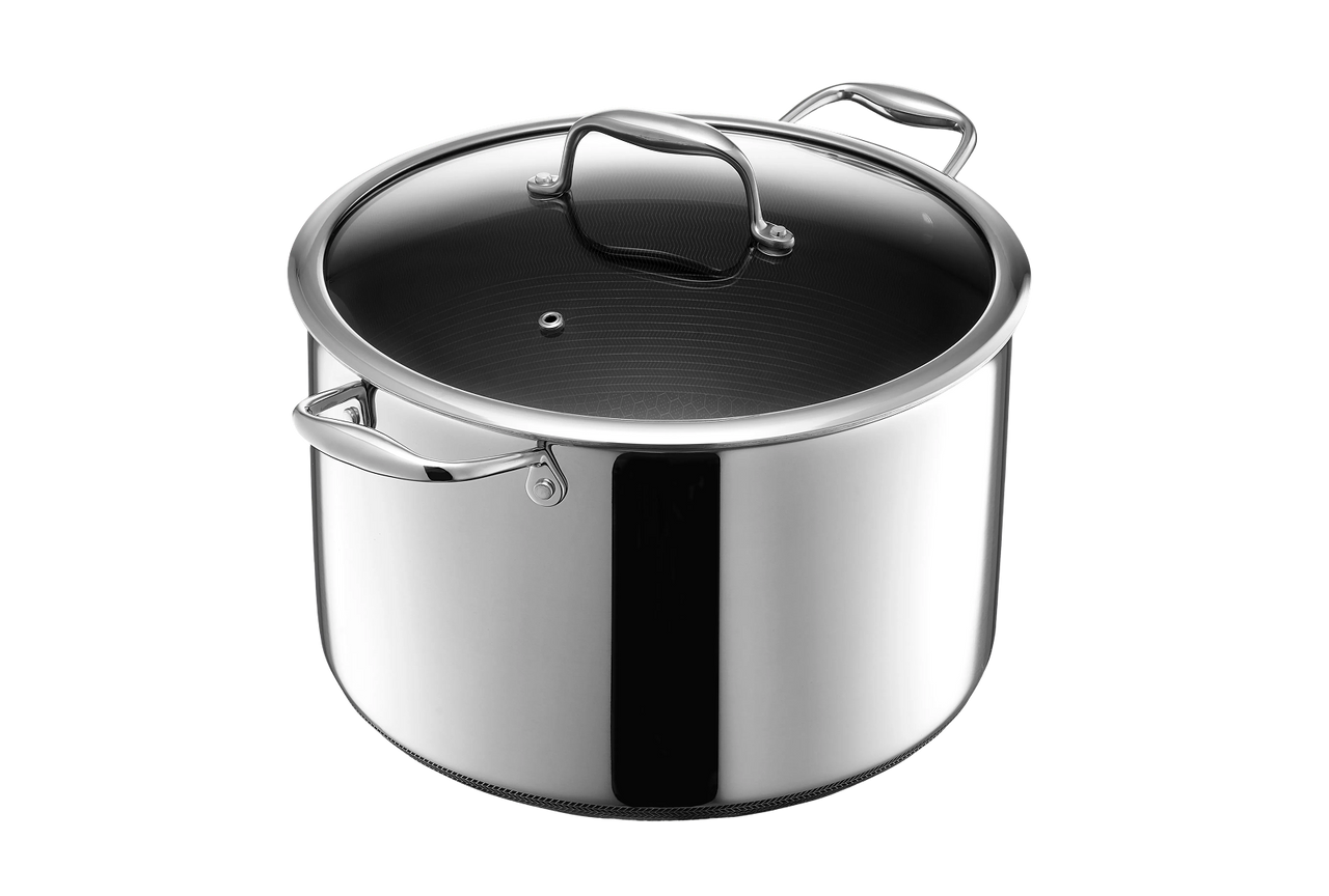 Hybrid Stock Pot with Lid, 10-Qt