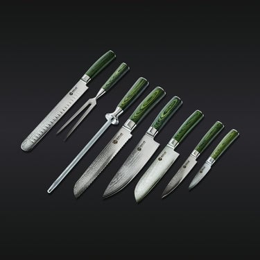 Japanese Damascus Steel Knife & Carving Set (8PC)