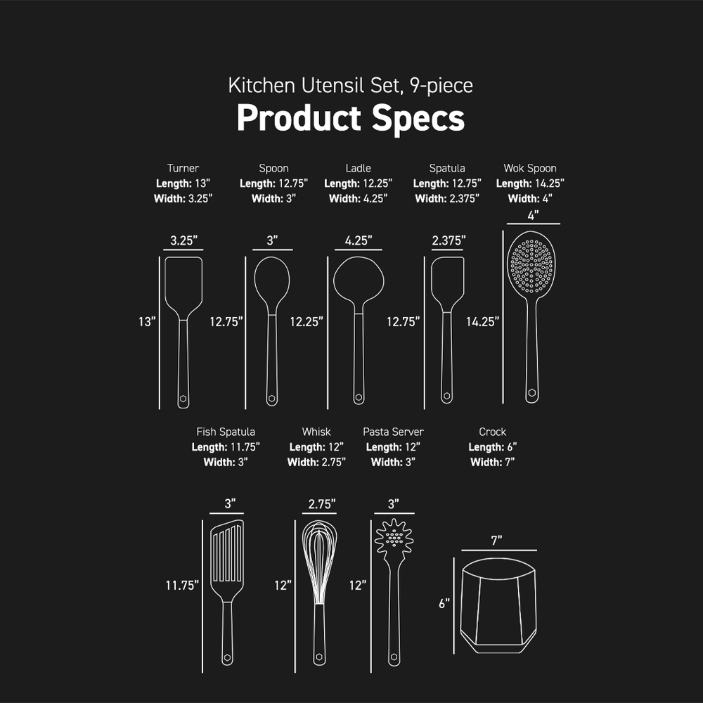Product Spec dimensions