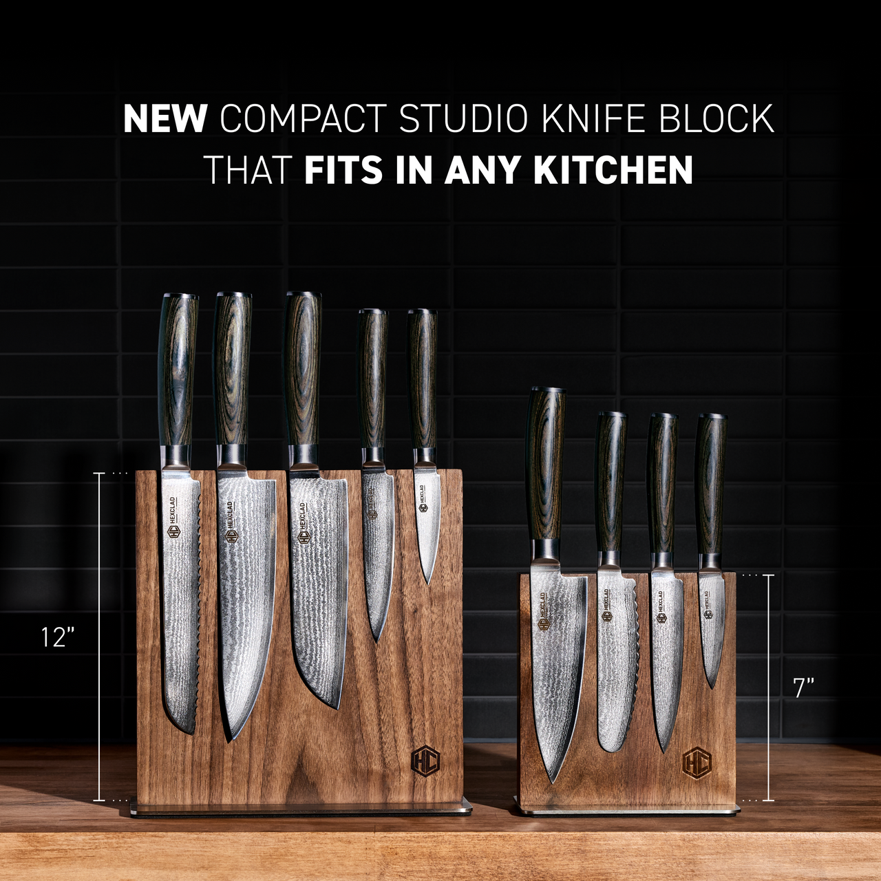 Damascus Steel Studio Knife Set, 5-pc (Espresso)
