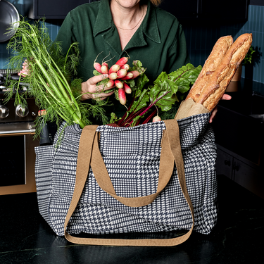 Eco Modern Market Bag (Houndstooth-Onyx)