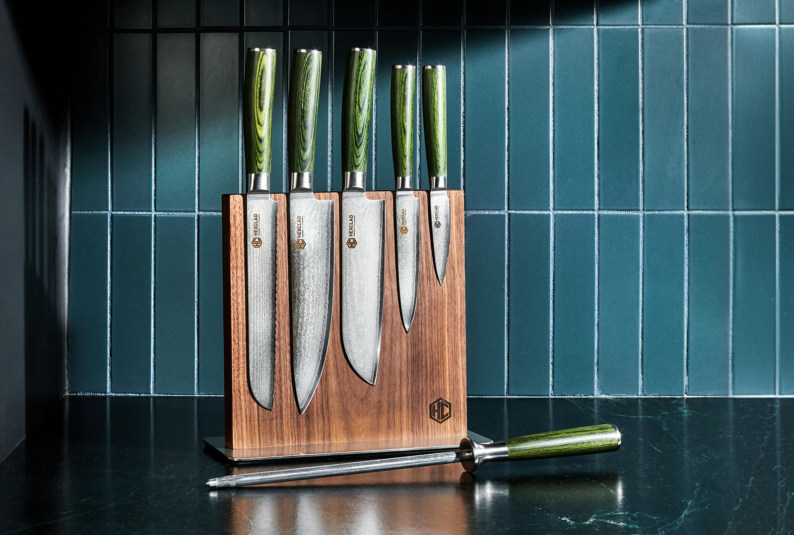 HexClad Damascus Steel Knife Set