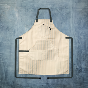 Eco Modern Apron (Pinstripe, Cream)