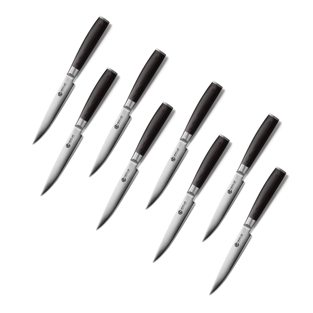Damascus Steel Steak Knife Set, 8-pc (Green)