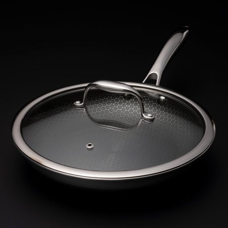 Hexclad Cookware 14 Inch Stainless Steel Frying Pan And Steel Lid