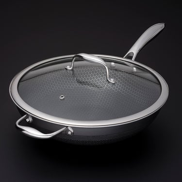 12 inch hybird wok with glass lid
