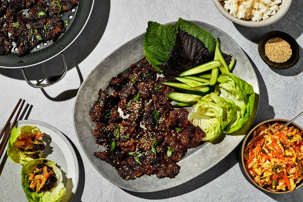 Grilled Korean bulgogi on a plate