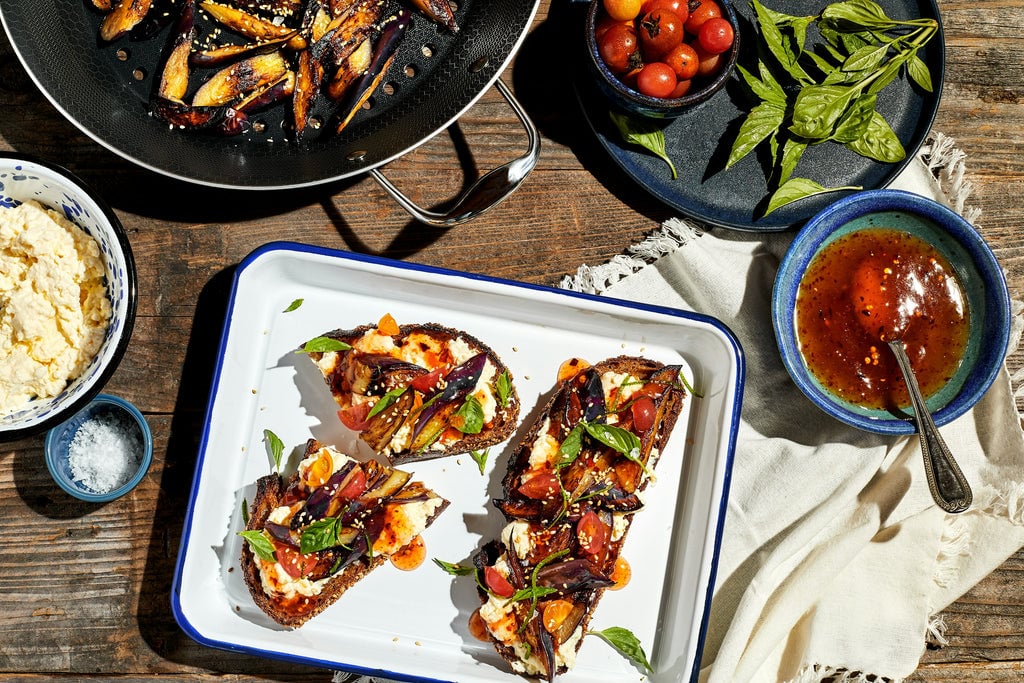 SWEET CHILE & RICOTTA EGGPLANT TOAST