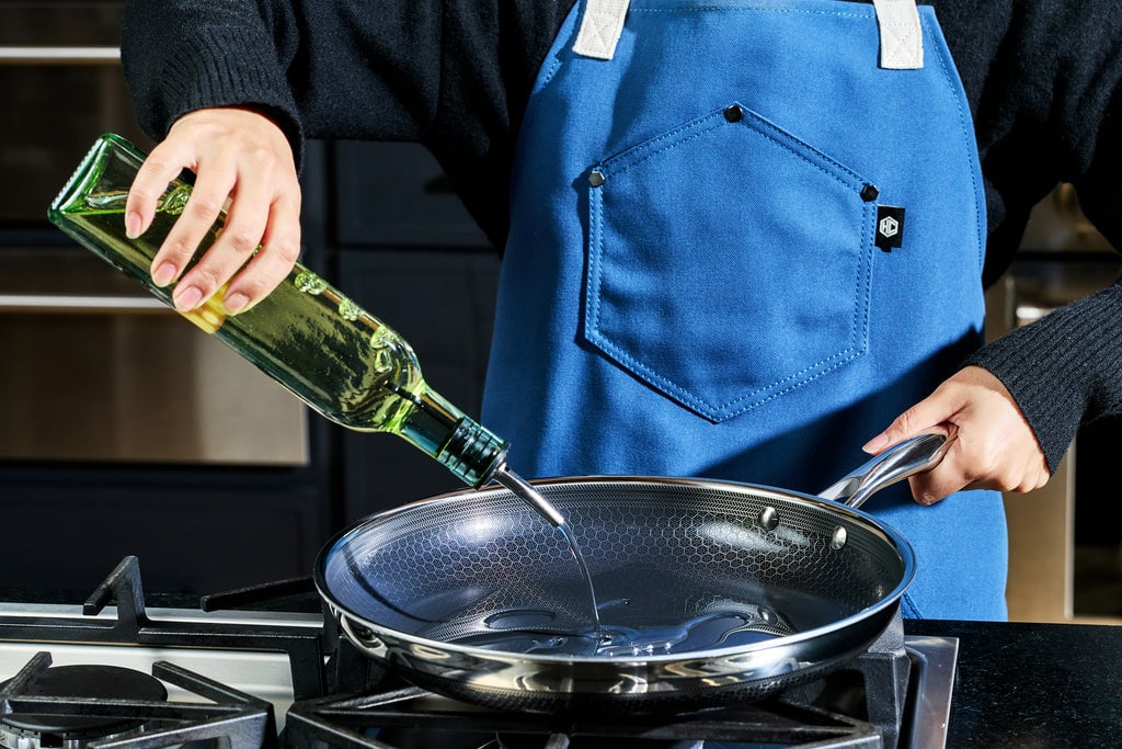 Pan being seasoned