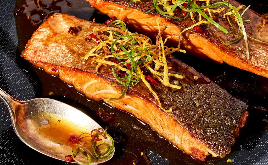 Salmon With Ginger, Honey and Chile