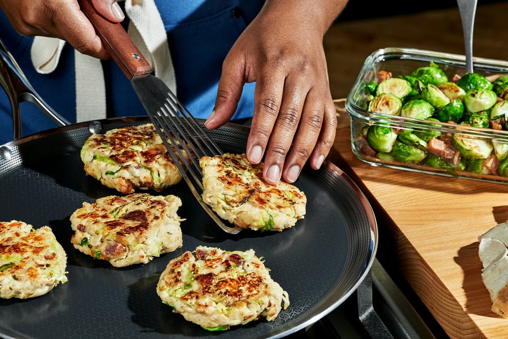 Thanksgiving Leftover Fritters on 13" Griddle Pan