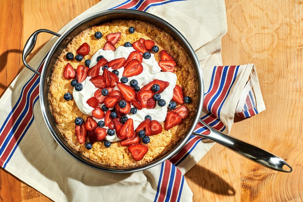 Red, White, & Blue Mixed Berry Skillet Shortcake