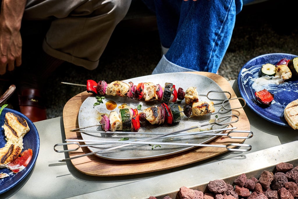 Greek Chicken Kabobs with Garlicky Yogurt Sauce