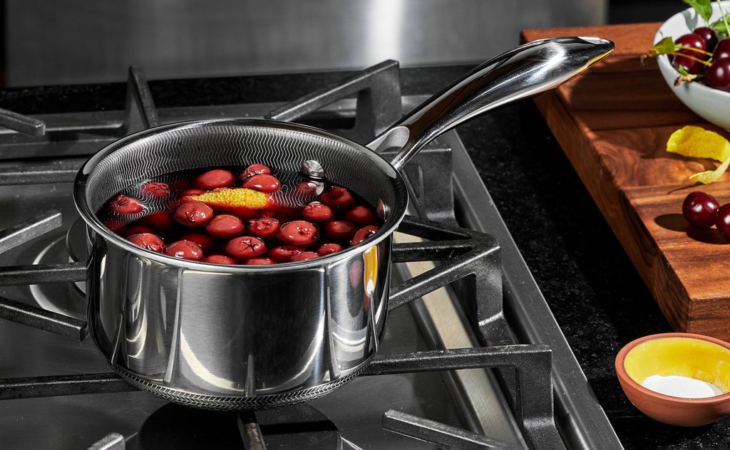 Cherries in a HexClad 1 QT Pot