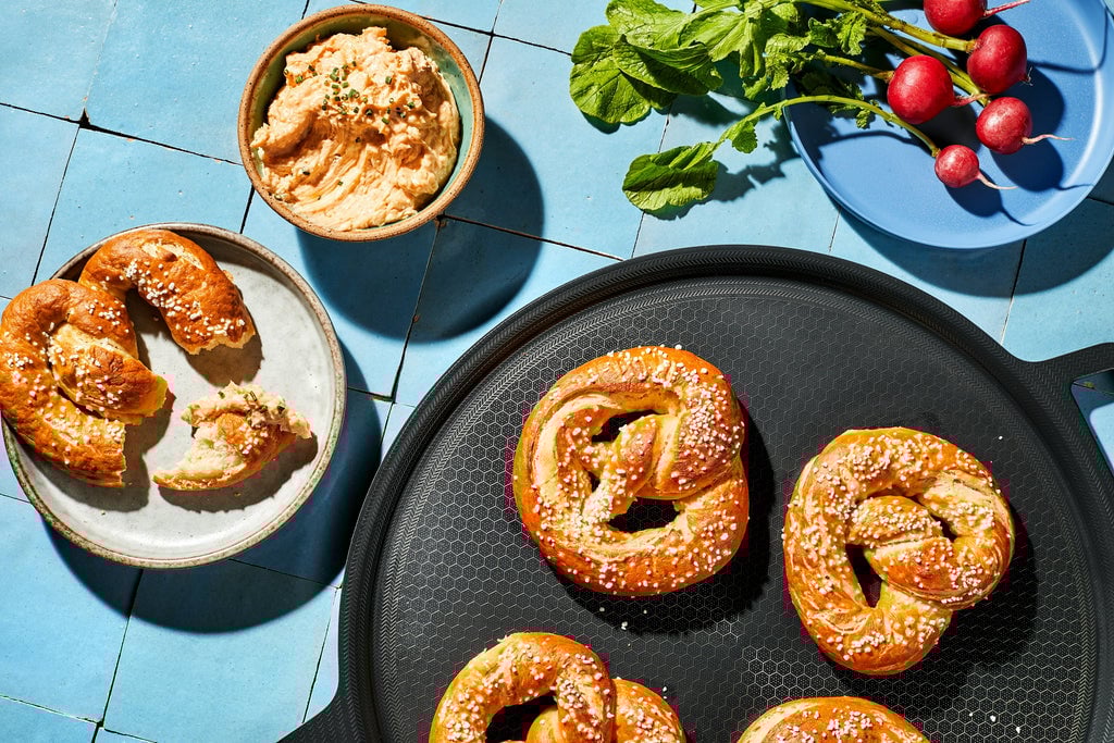 Pretzels on pizza steel