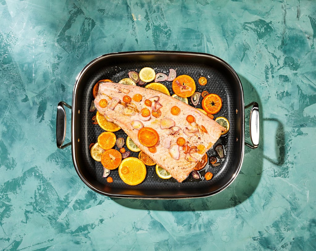 Roasted Salmon in Large Roasting Pan