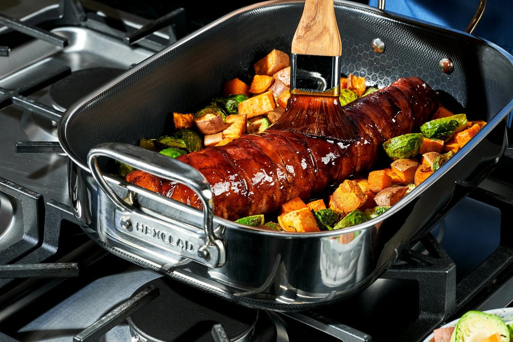 Bourbon-Glazed, Smoky Bacon-Wrapped Pork Tenderloin
