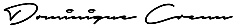 Signature with the name 'Dominique Crenn' in cursive handwriting.