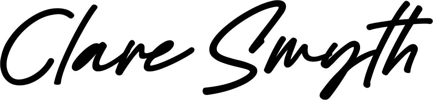 'Cursive text reading 'Clare Smyth' in black.'